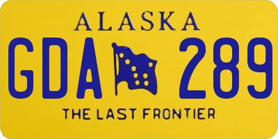 AK license plate GDA289