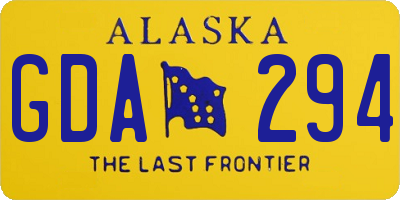 AK license plate GDA294