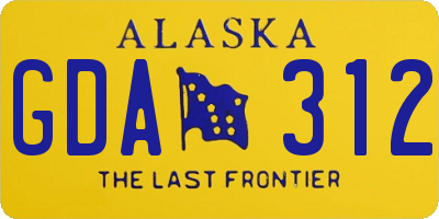 AK license plate GDA312