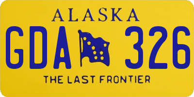 AK license plate GDA326
