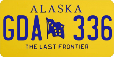 AK license plate GDA336