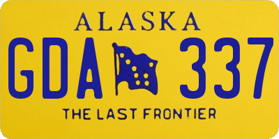 AK license plate GDA337