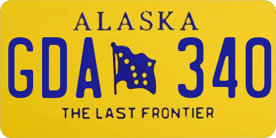 AK license plate GDA340