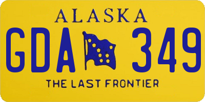 AK license plate GDA349