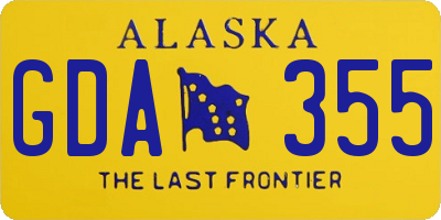 AK license plate GDA355