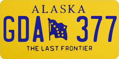 AK license plate GDA377