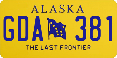 AK license plate GDA381