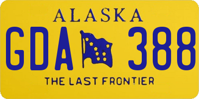 AK license plate GDA388