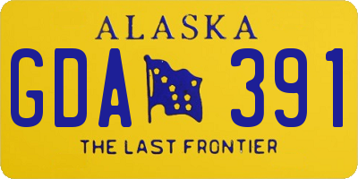 AK license plate GDA391