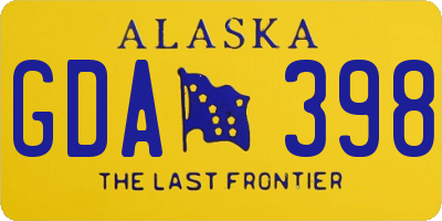 AK license plate GDA398