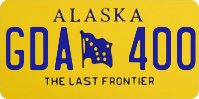 AK license plate GDA400