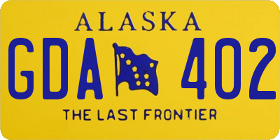 AK license plate GDA402