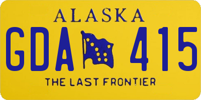 AK license plate GDA415