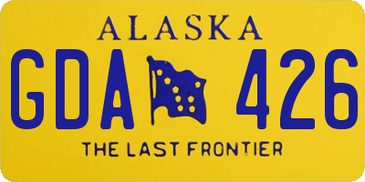 AK license plate GDA426