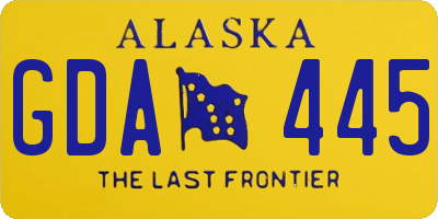 AK license plate GDA445