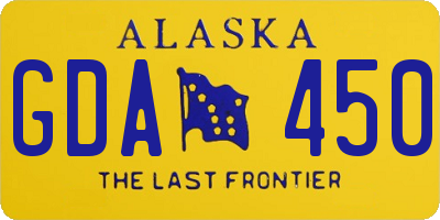 AK license plate GDA450