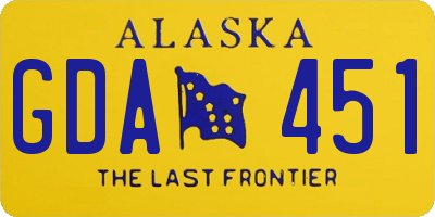 AK license plate GDA451