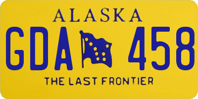 AK license plate GDA458