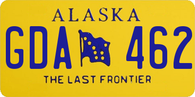 AK license plate GDA462