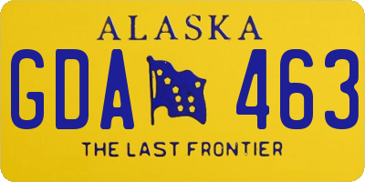 AK license plate GDA463