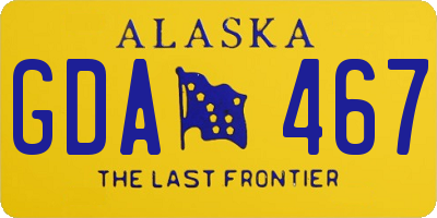 AK license plate GDA467
