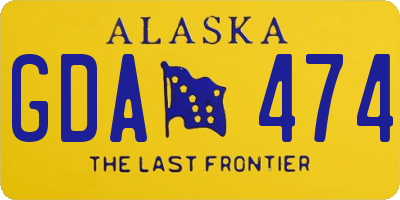 AK license plate GDA474