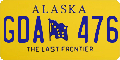 AK license plate GDA476