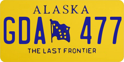 AK license plate GDA477