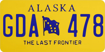 AK license plate GDA478