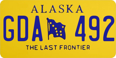 AK license plate GDA492