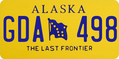 AK license plate GDA498