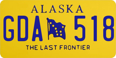 AK license plate GDA518