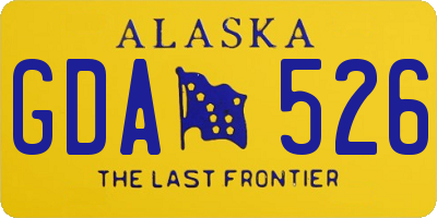 AK license plate GDA526