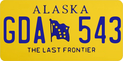 AK license plate GDA543