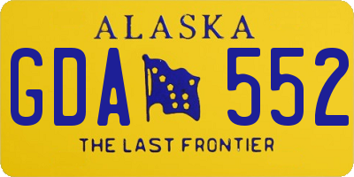 AK license plate GDA552