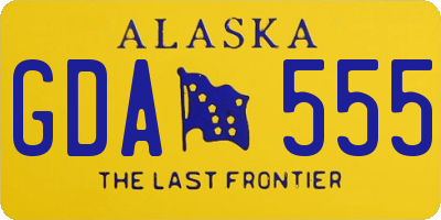 AK license plate GDA555
