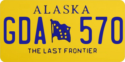 AK license plate GDA570