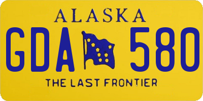 AK license plate GDA580