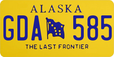 AK license plate GDA585