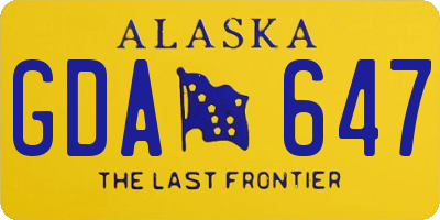 AK license plate GDA647