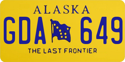 AK license plate GDA649