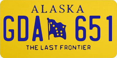 AK license plate GDA651
