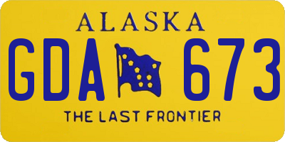 AK license plate GDA673