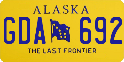 AK license plate GDA692