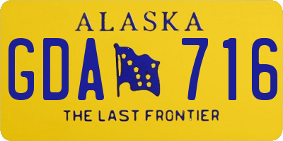 AK license plate GDA716
