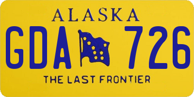AK license plate GDA726