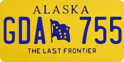 AK license plate GDA755
