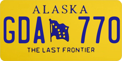 AK license plate GDA770