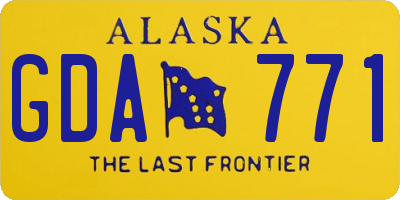 AK license plate GDA771