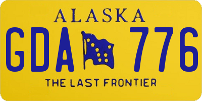 AK license plate GDA776